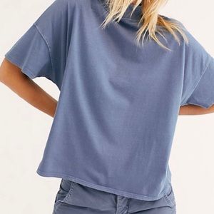 We the Free Fearless Mock Neck Tshirt light Blue